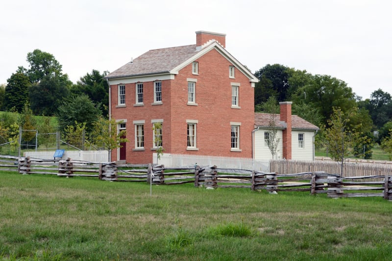 O interior da casa reconstruída de Edward e Anne Hunter, na cidade histórica de Nauvoo, Illinois, fotografada em 2020. A casa da família Hunter faz parte do Distrito do Templo de Nauvoo.