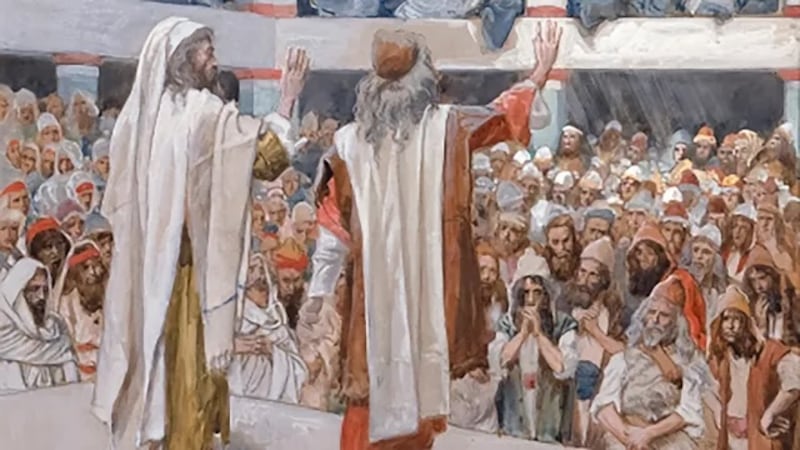 \"Moisés e Arão Falam ao Povo\" é de James J. Tissot.