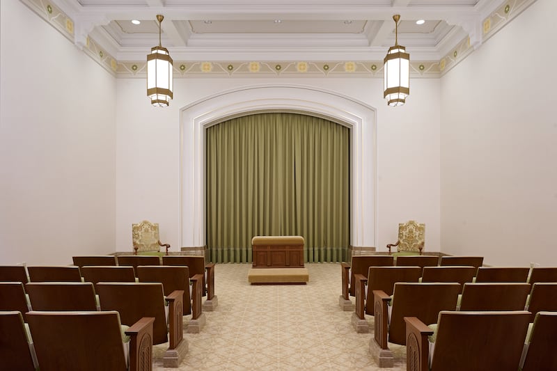 Uma sala de instrução do Templo de Yorba Linda Califórnia.