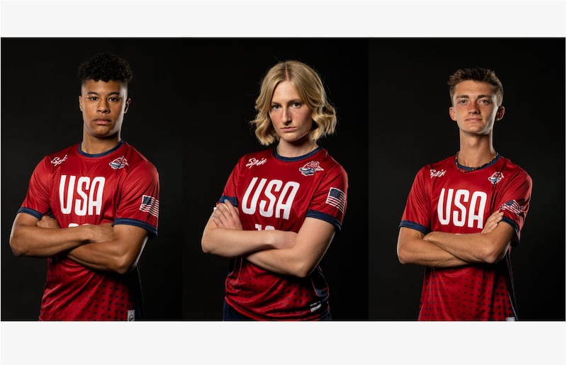 Silas Bell, Emilee Jensen e Blake Holt, todos de Utah, jogaram pelos EUA no Campeonato Mundial de Ultimate para Juniores em Logroño, Espanha, em julho de 2026.