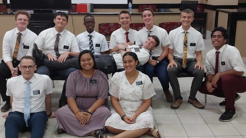 A group of 10 missionaries in Brazzaville, Republic of the Congo.