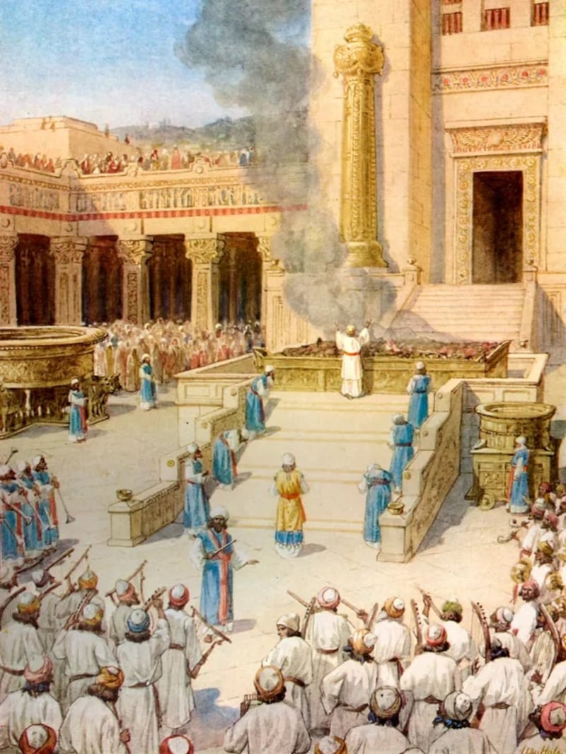"Dedicação do Templo de Salomão em Jerusalém" é de William Hole.