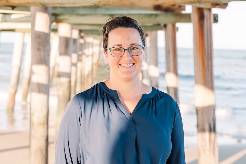 Katherine Wright é fotografada em Chesapeake, Virginia, em agosto de 2026.