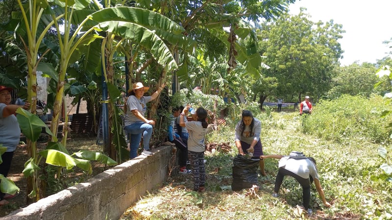 Membros da Estaca Jinotepe Nicarágua ajudam na limpeza em sua comunidade, para comemorarem o 70º aniversário da Igreja no país, em setembro de 2023.
