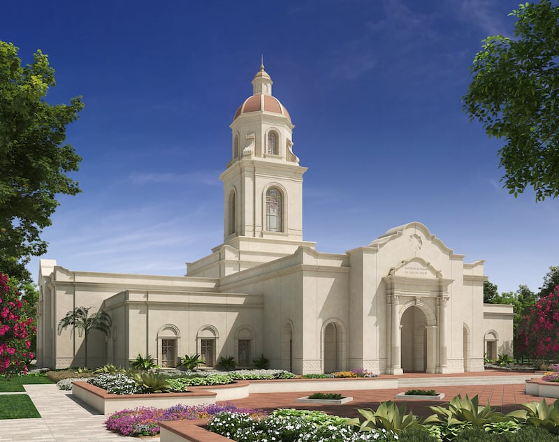 A renderização exterior do Templo de Cuernavaca México.