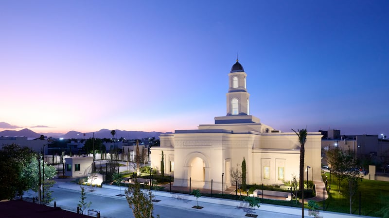 O Templo de Torreón México ao entardecer.