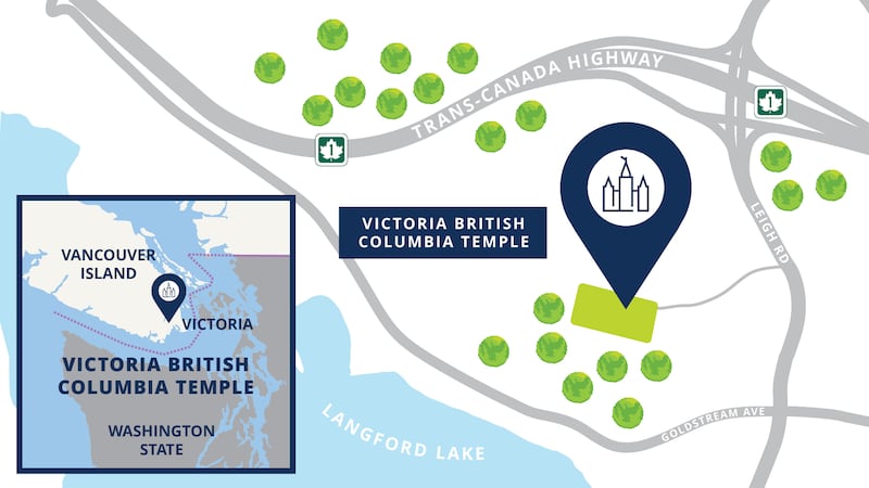 Mapa do terreno do Templo de Victoria, Colúmbia Britânica.