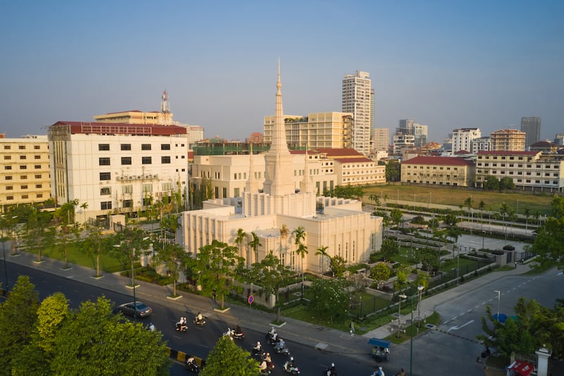 O Templo de Phnom Penh, Camboja.