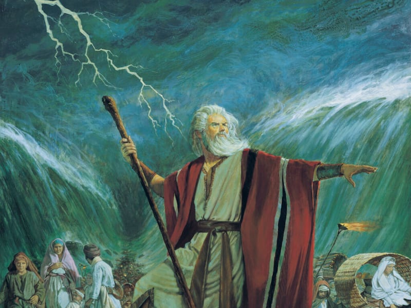 “Moisés Abrindo o Mar Vermelho” é de Robert T. Barrett.
