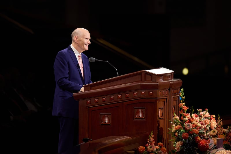 Elder Dale G. Renlund of the Quorum of the Twelve Apostles speaks during the Saturday afternoon session of the 196th Semiannual General Conference of The Church of Jesus Christ of Latter-day Saints in the Conference Center in Salt Lake City on Oct. 3, 2026.