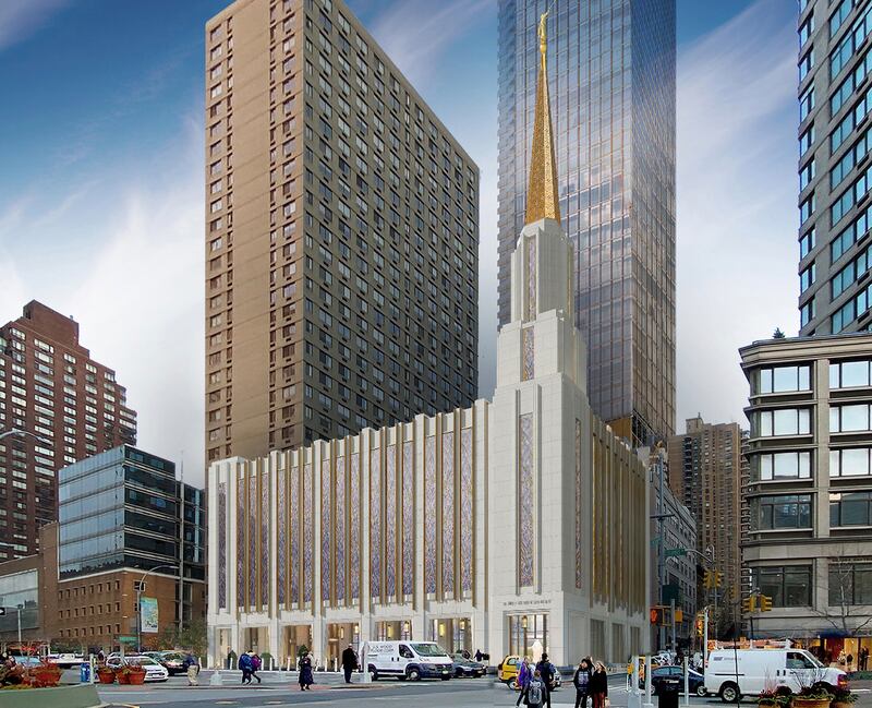 Artist’s rendering of the renovated Manhattan New York Temple.