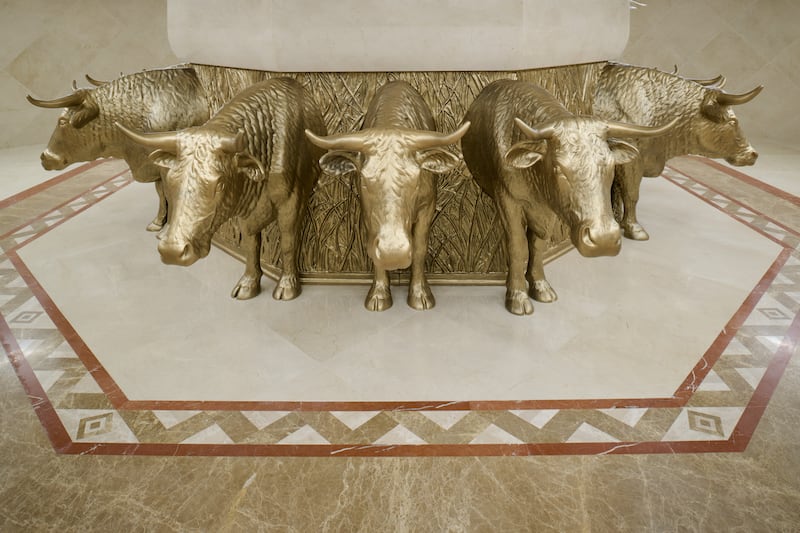 The base of the baptismal font in the San Pedro Sula Honduras Temple.