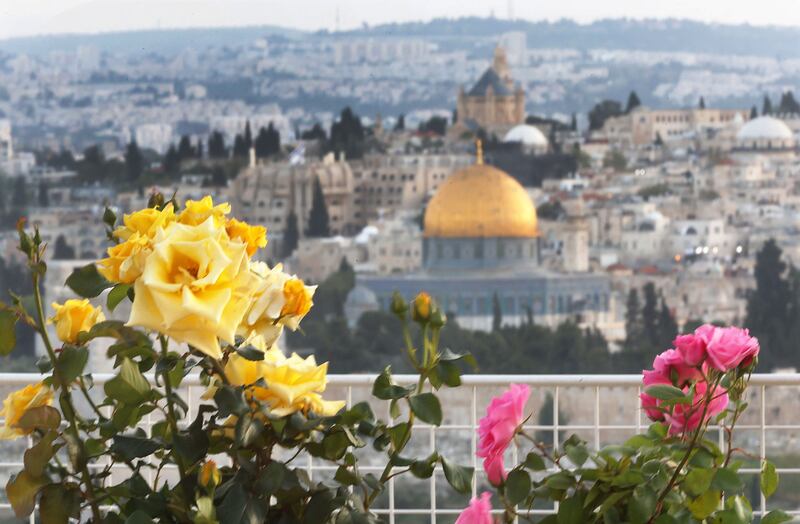 Vista da Cidade Antiga a partir do Centro da BYU em Jerusalém, em Israel, na sexta-feira, 21 de abril de 2023.