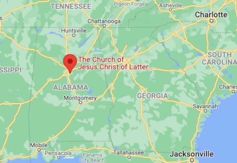 Local onde ocorreu o tiroteio, na capela de A Igreja de Jesus Cristo dos Santos dos Últimos Dias em Vestavia Hills, Alabama, em 3 de dezembro de 2021.