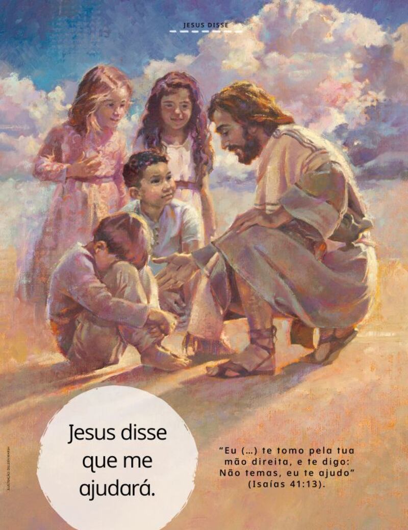 Pôster da série Jesus disse, da edição de março de 2022 da revista Meu Amigo.