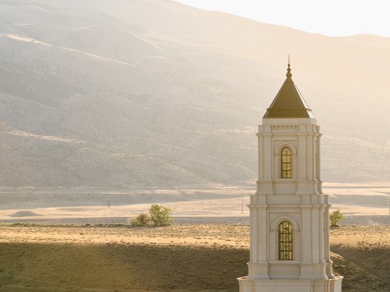 A torre no topo do Templo de Cody Wyoming.
