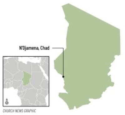 Chade está destacado neste mapa da África central.