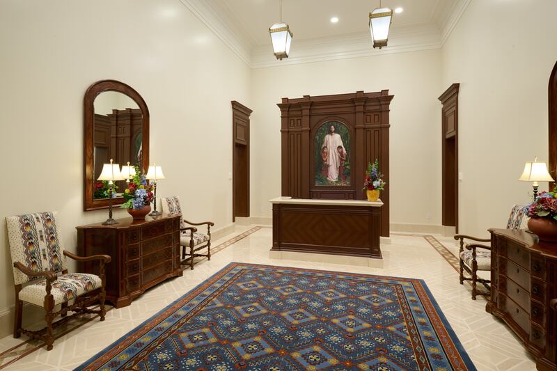 Entry and recommend desk of the San Pedro Sula Honduras Temple.