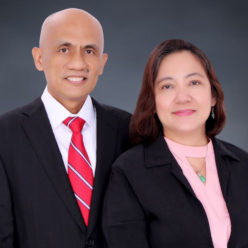 Martiniano S. Soquila Jr. e Lourdes Beata C. Soquila, que servirão como presidente e companheira da nova Missão Philippines Ormoc a partir de julho de 2026.