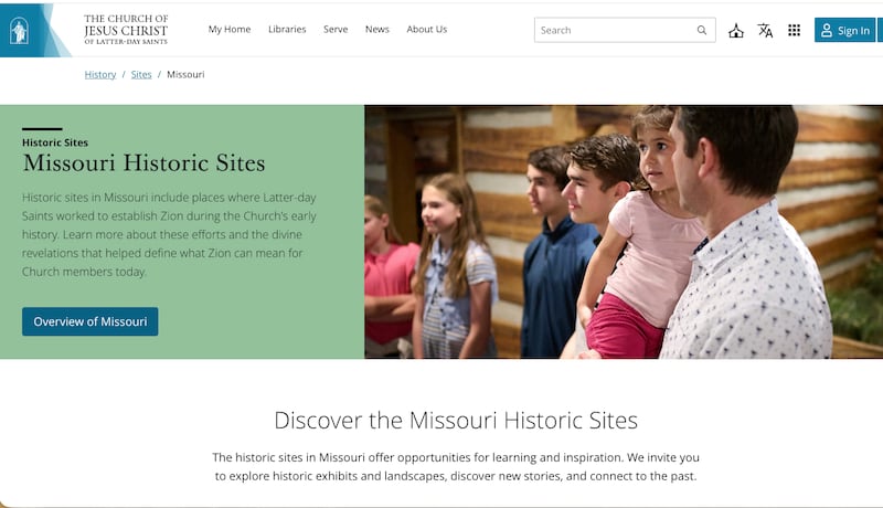 Um novo site oferece recursos históricos e informações para aqueles interessados em visitar ou aprender sobre os sítios históricos de Missouri da Igreja.