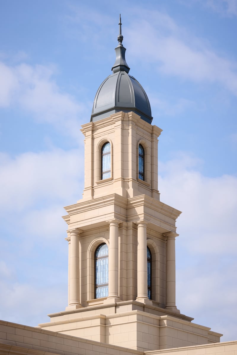 A torre no topo do Templo de Cleveland Ohio.