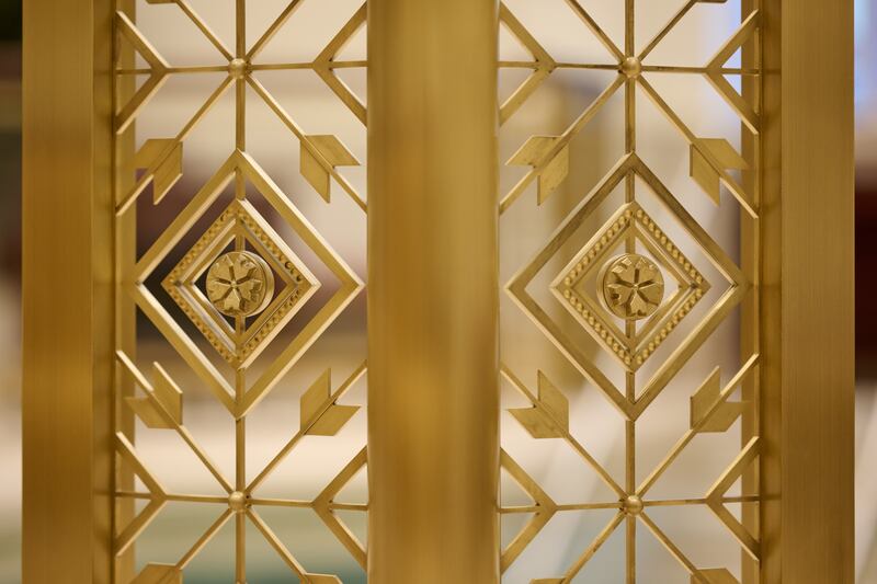 Detailed shot of the railing in the baptistry of the San Pedro Sula Honduras Temple.