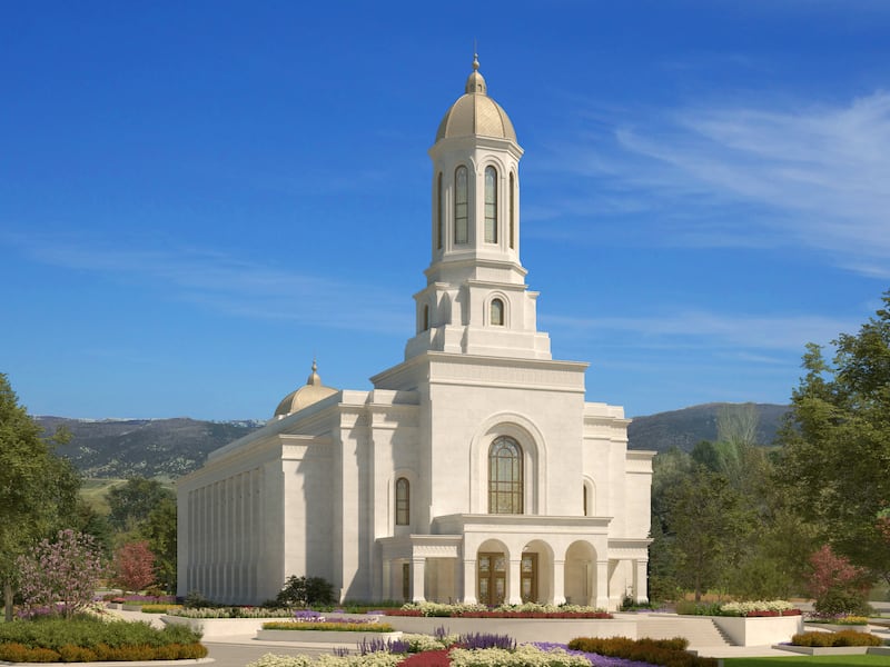 Uma ilustração do Templo de Ephraim Utah.