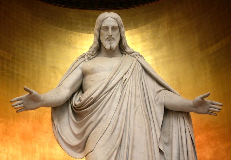 A estátua original, Christus, feita por Bertel Thorvaldsen, que fica na Igreja de Nossa Senhora em Copenhague, na Dinamarca, na terça-feira, 13 de novembro de 2018.