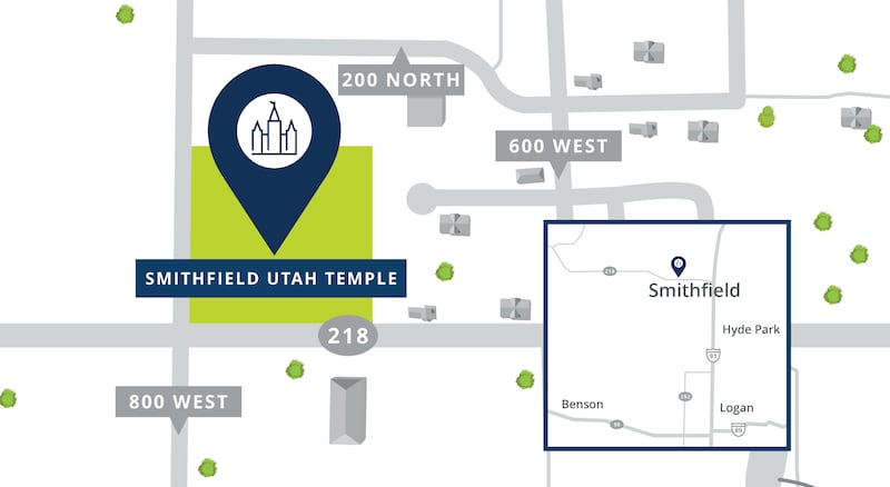 A localização do Templo de Smithfield, Utah.