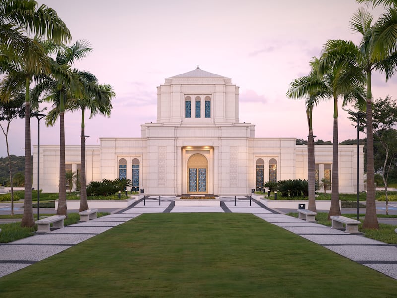 O Templo de Belo Horizonte Brasil ao anoitecer.