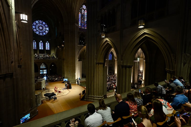 Presidente Dallin H. Oaks, Presidente de A Igreja de Jesus Cristo dos Santos dos Últimos Dias, fala na Catedral Nacional de Washington em Washington, D.C., na quarta-feira, 16 de setembro de 2026.