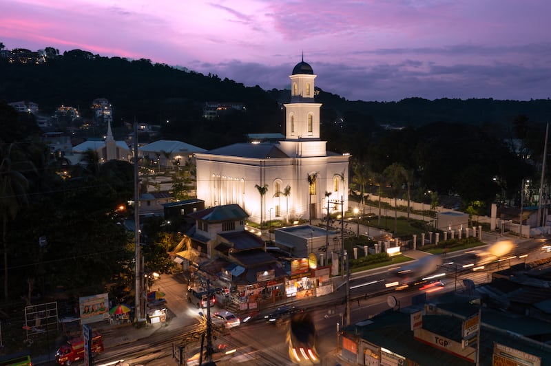 A ilustração do exterior do Templo de Davao Filipinas.