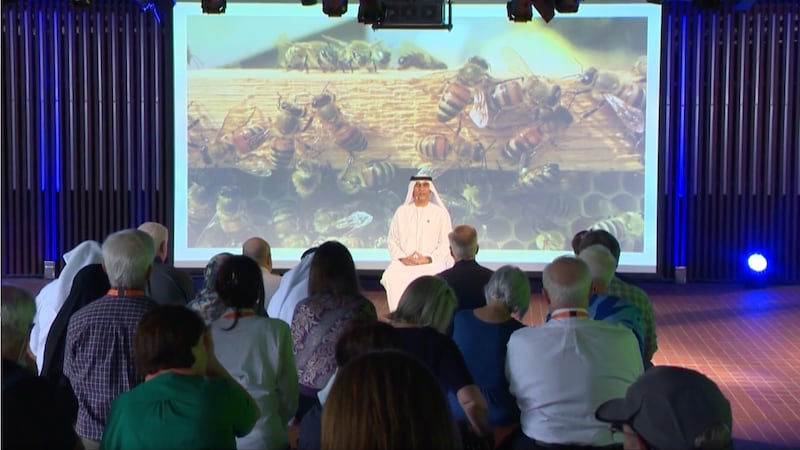 Sua Alteza Xeique Salem bin Sultan bin Saqr Al-Qasimi, durante uma palestra em um vídeo publicado na RootsTech 2023, em 2 de março de 2023.