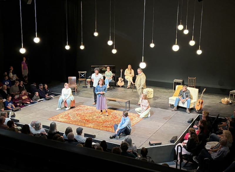 Cast of the BYU production called "All the Beautiful Things," performs at Brigham Young University in Provo, Utah, for the Centennial Celebration of the College of Fine Arts and Communication on Oct. 10, 2026.