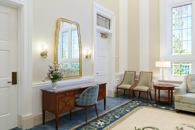 A sala da noiva do Templo de Willamette Valley Oregon.