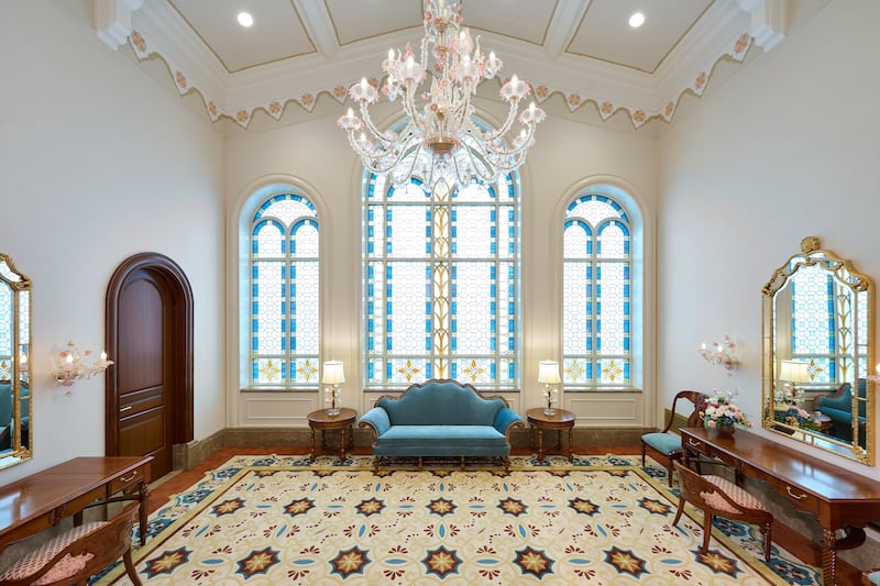 A sala da noiva do Templo de Yorba Linda Califórnia.