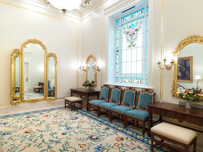 A sala da noiva do Templo Miraflores Cidade da Guatemala Guatemala.