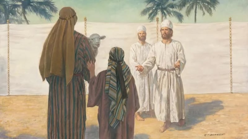 "Sacrifice of a Lamb" é de Robert T. Barrett.