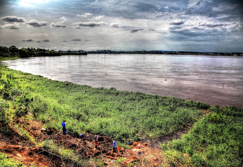 O Rio Congo em Kinshasa, República Democrática do Congo.