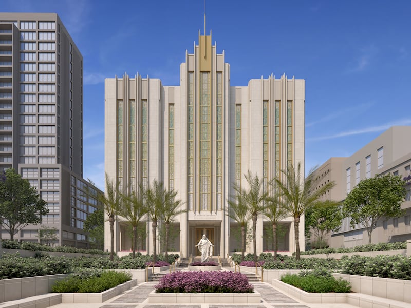 Uma ilustração atualizada do Templo City Center de Buenos Aires, Argentina.