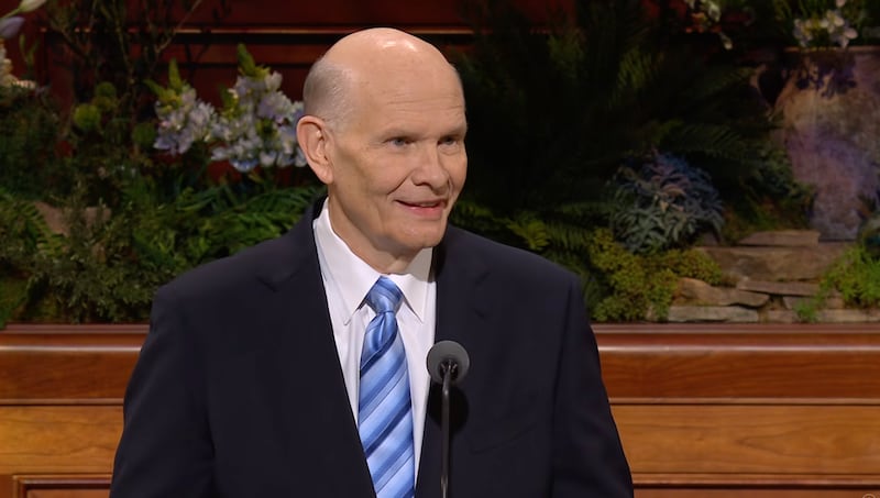 Elder Dale G. Renlund of the Quorum of the Twelve Apostles speaks during the Sunday morning session of the 196th Annual General Conference of The Church of Jesus Christ of Latter-day Saints in the Conference Center in Salt Lake City on April 5, 2026.