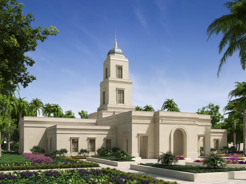 Uma ilustração do exterior do Templo de Naga Filipinas.