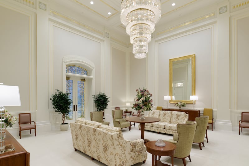 A sala celestial do Templo de Willamette Valley Oregon.