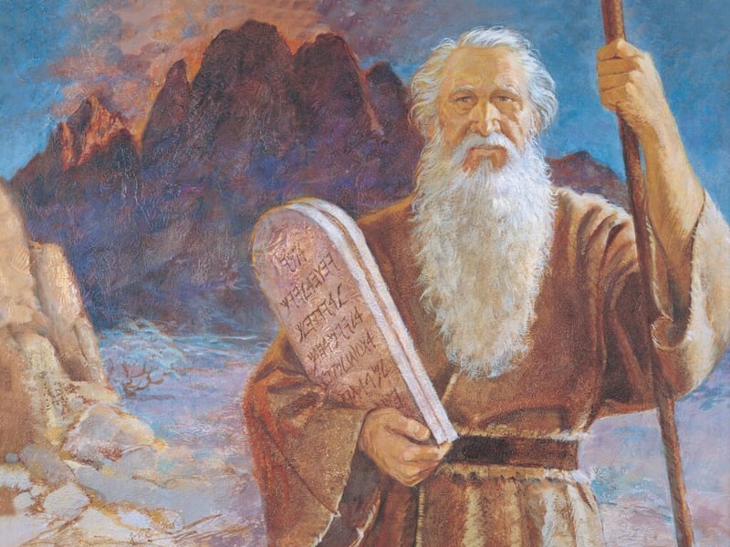 "Moses and the Tablets" is by Jerry Harston.