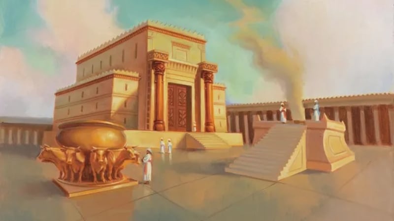"Ilustração do Templo de Salomão" é de Sam Lawlor.