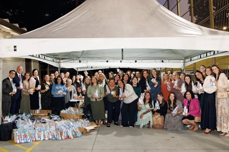 Relief Society women in Curitiba, Brazil, join Primary General President Susan H. Porter and Sister Andrea Muñoz Spannaus in a service project on Saturday, June 6, 2026.
