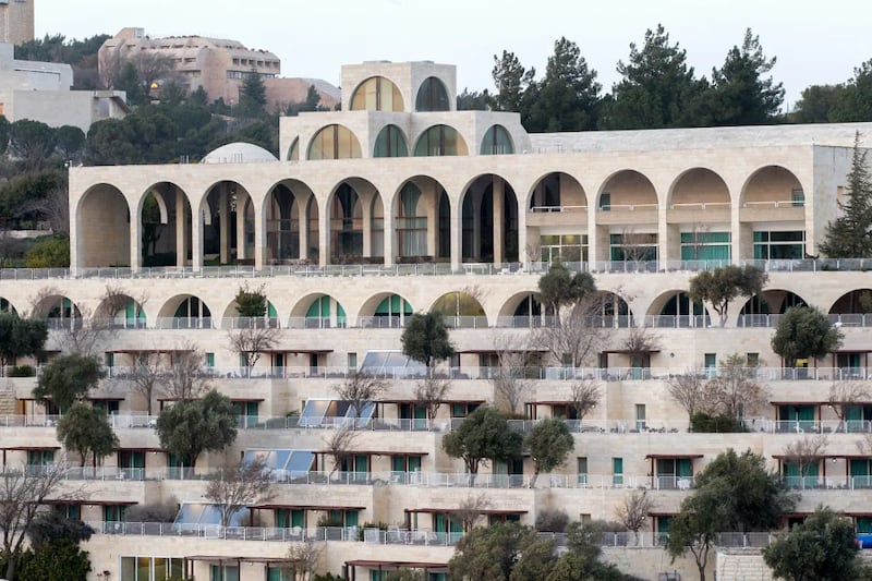 O Centro da BYU em Jerusalém no Monte Scopus, em Jerusalém Oriental, é visto nesta foto. O Centro tem vista para o Monte das Oliveiras.