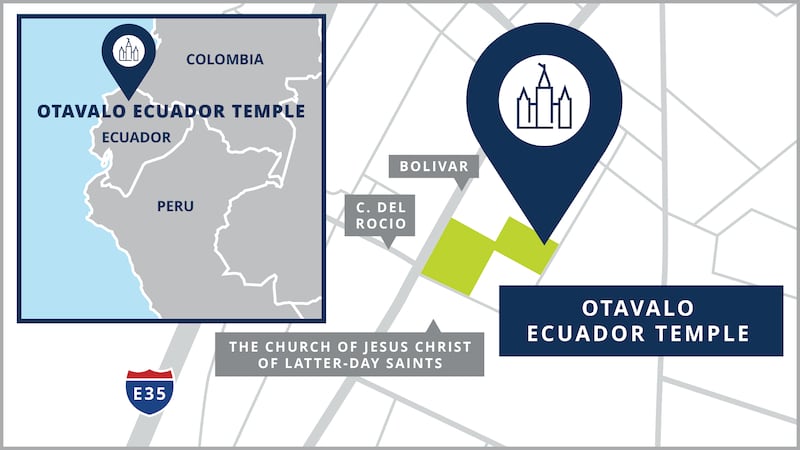 A site map of the Otavalo Ecuador Temple.