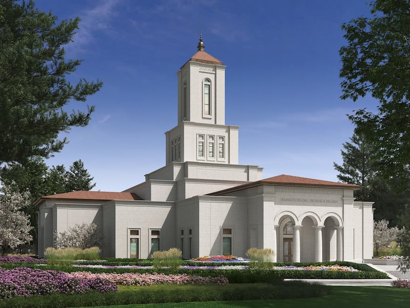 Renderização exterior do Templo de San José Califórnia.