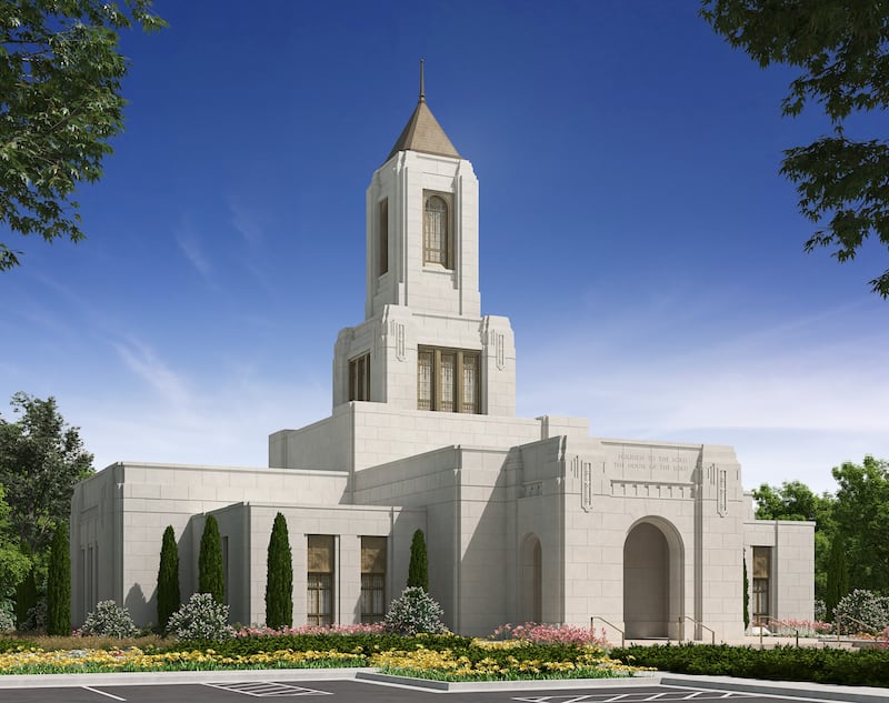 Exterior rendering of the Wichita Kansas Temple.